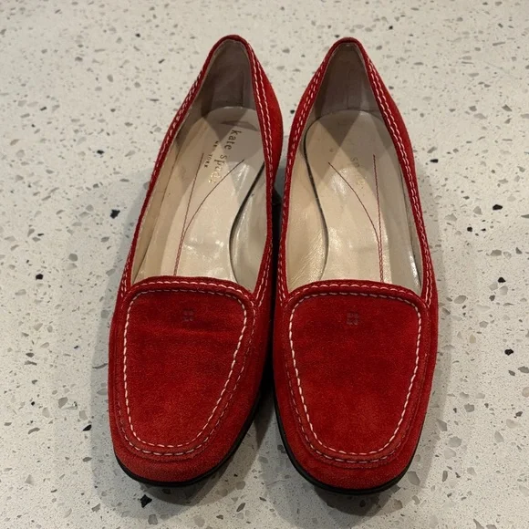 Kate Spade Red Suede 1 inch Heel 6 Medium Like New - Picture 5 of 12